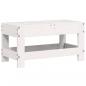 Preview: Gartenhocker Weiß 62x30x32 cm Massivholz Kiefer