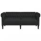 Preview: Chesterfield-Sofa 2-Sitzer Schwarz Stoff