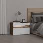 Preview: Nachttisch mit LED-Leuchten Braun Eichen-Optik 60x35x40 cm