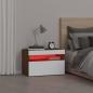 Preview: Nachttisch mit LED-Leuchten Braun Eichen-Optik 60x35x40 cm