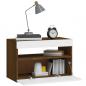 Preview: Nachttisch mit LED-Leuchten Braun Eichen-Optik 60x35x40 cm