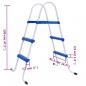 Preview: Pool-Leiter Blau und Weiß 84 cm Stahl