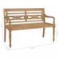 Preview: Batavia-Gartenbank mit Hellgrünem Kissen 120 cm Teak Massivholz