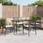Preview: ARDEBO.de - 5-tlg. Garten-Essgruppe mit Kissen Schwarz Poly Rattan
