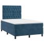 Preview: Boxspringbett mit Matratze Dunkelblau 120x190 cm Samt