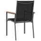 Preview: Gartenstühle 4 Stk. Schwarz 55x61,5x90 cm Textilene und Stahl