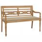 Preview: ARDEBO.de - Batavia-Gartenbank mit Beigem Kissen 120 cm Teak Massivholz