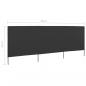 Preview: 3-teiliges Windschutzgewebe 400 x 160 cm Anthrazit