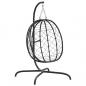 Preview: Hängesessel Ei mit Kissen Anthrazit Poly Rattan & Stahl