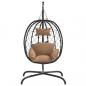 Preview: Hängesessel Ei mit Kissen Taupe Poly Rattan & Stahl