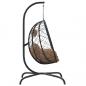 Preview: Hängesessel Ei mit Kissen Taupe Poly Rattan & Stahl