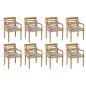 Preview: ARDEBO.de - Batavia-Stühle mit Kissen 8 Stk. Massivholz Teak