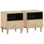 Preview: Nachttische 2 Stk. 40x33x46 cm Massivholz Mango