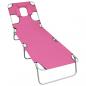 Preview: ARDEBO.de - Klappbare Sonnenliege mit Kopfkissen Stahl Magento Rosa