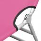 Preview: Klappbare Sonnenliege mit Kopfkissen Stahl Magento Rosa
