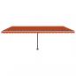 Preview: Automatische Markise mit LED Windsensor 600x350 cm Orange/Braun
