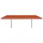 Preview: Automatische Markise mit LED & Windsensor 6x3,5m Orange & Braun
