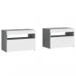 Preview: Nachttische 2 Stk. mit LED-Leuchten Grau Sonoma 60x35x40 cm
