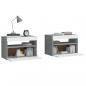 Preview: Nachttische 2 Stk. mit LED-Leuchten Grau Sonoma 60x35x40 cm