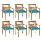 Preview: ARDEBO.de - Batavia-Stühle mit Kissen 6 Stk. Massivholz Teak