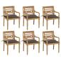 Preview: ARDEBO.de - Batavia-Stühle mit Kissen 6 Stk. Massivholz Teak