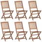 Preview: Klappbare Gartenstühle 6 Stk. mit Kissen Massivholz Akazie