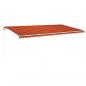 Preview: Automatische Markise mit LED & Windsensor 600x350 Orange/Braun