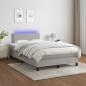 Preview: Boxspringbett mit Matratze & LED Hellgrau 120x190 cm Stoff