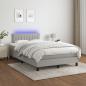 Preview: Boxspringbett mit Matratze & LED Hellgrau 120x190 cm Stoff