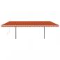 Preview: Markise Automatisch Einziehbar mit Pfosten 6x3,5 m Orange Braun