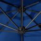 Preview: Sonnenschirm Wandmontage mit LEDs Metallmast 300 cm Blau