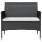 Preview: 8-tlg. Garten-Lounge-Set mit Auflagen Poly Rattan Schwarz