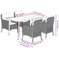 Preview: 5-tlg. Garten-Essgruppe mit Kissen Hellgrau Poly Rattan