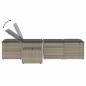Preview: Sonnenliegen 2 Stk. mit Tisch Hellgrau Poly Rattan