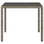 Preview: Gartentisch mit Glasplatte Grau 90x90x75 cm Poly Rattan