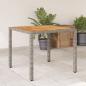 Preview: ARDEBO.de - Gartentisch mit Akazienholz-Platte Grau 90x90x75 cm Poly Rattan
