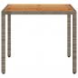 Preview: Gartentisch mit Akazienholz-Platte Grau 90x90x75 cm Poly Rattan
