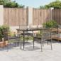 Preview: ARDEBO.de - 5-tlg. Garten-Essgruppe mit Kissen Grau Poly Rattan