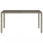 Preview: Gartentisch mit Glasplatte Grau 150x90x75 cm Poly Rattan