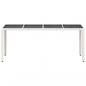 Preview: Gartentisch mit Glasplatte Weiß 190x90x75 cm Poly Rattan