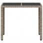 Preview: Gartentisch mit Glasplatte Hellgrau 90x90x75 cm Poly Rattan
