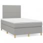 Preview: ARDEBO.de - Boxspringbett mit Matratze & LED Hellgrau 120x190 cm Stoff