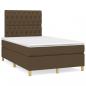 Preview: ARDEBO.de - Boxspringbett mit Matratze & LED Dunkelbraun 120x190 cm Stoff