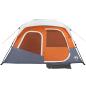 Preview: Familienzelt mit LED 6 Personen Hellgrau Orange Quick Release