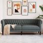 Preview: ARDEBO.de - Chesterfield-Sofa 3-Sitzer Dunkelgrau Stoff