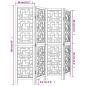 Preview: 4-tlg. Raumteiler Braun Massivholz Paulownia