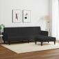 Preview: Schlafsofa 2-Sitzer mit Fußhocker Schwarz Samt