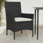 Preview: ARDEBO.de - Gartenstühle mit Kissen 2 Stk. Schwarz Poly Rattan