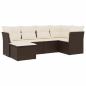 Preview: 6-tlg. Garten-Sofagarnitur mit Kissen Braun Poly Rattan