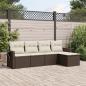 Preview: ARDEBO.de - 5-tlg. Garten-Sofagarnitur mit Kissen Braun Poly Rattan